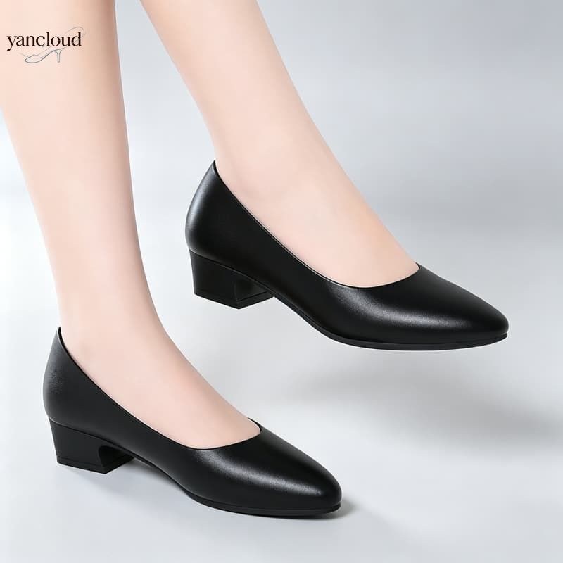 Court Heel Pointed - All Match Elegant Women's Soft Leather