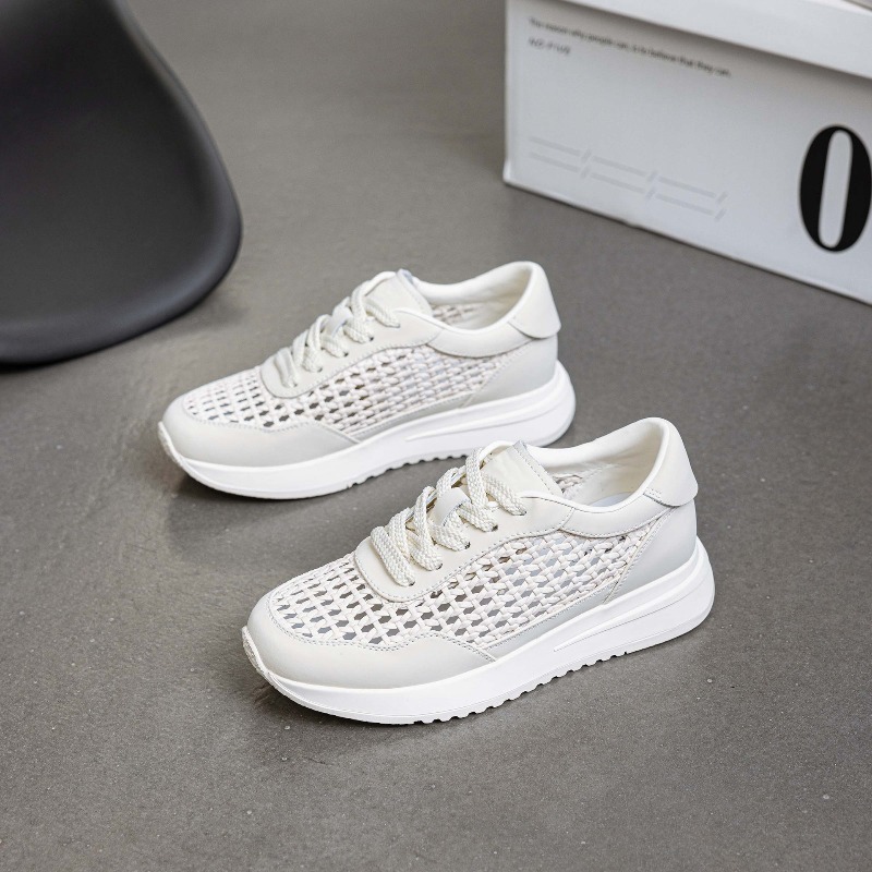 Leather Mesh White Shoes Women - Mesh Sneaker Women review and price