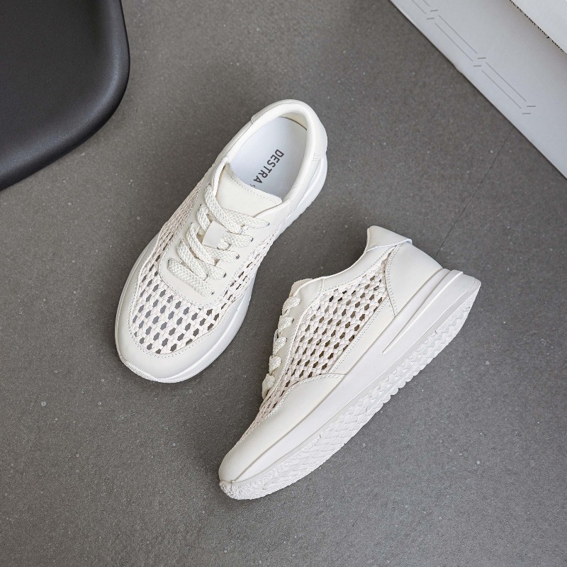 Leather Mesh White Shoes Women - Mesh Sneaker Women review and price