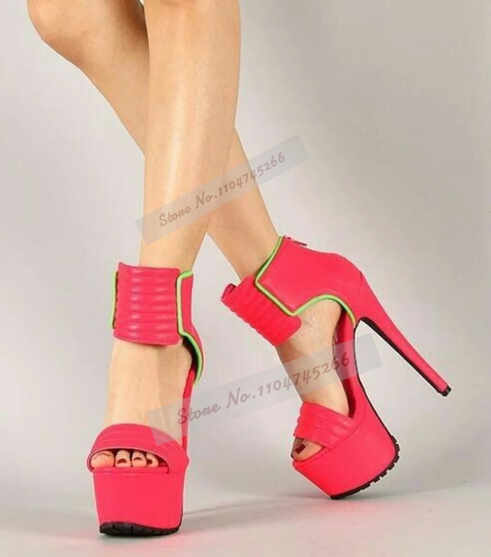 Rose Red Matte Leather Striped - Wide Fit Heels review and price
