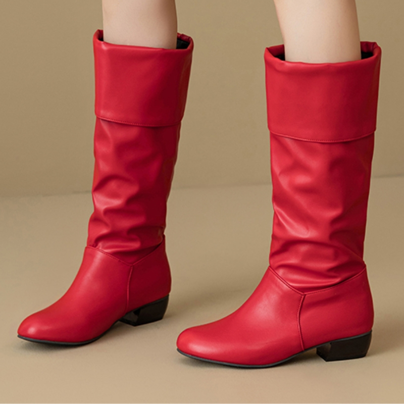 Slip on Knee High Boots Pleate - Women Shoes Waterproof review and price
