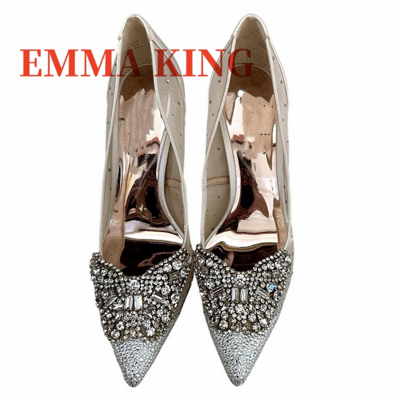 Mesh Embellished Court Shoes,W - Court Heel Pointed review and price