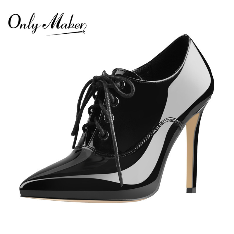 Onlymaker Women Lace Up Vintag - Court Heel Pointed review and price