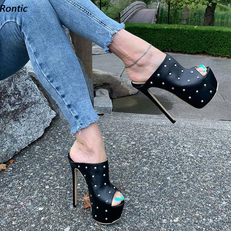 Rontic 2021 Handmade Women Mul - Women Shoes Waterproof review and price