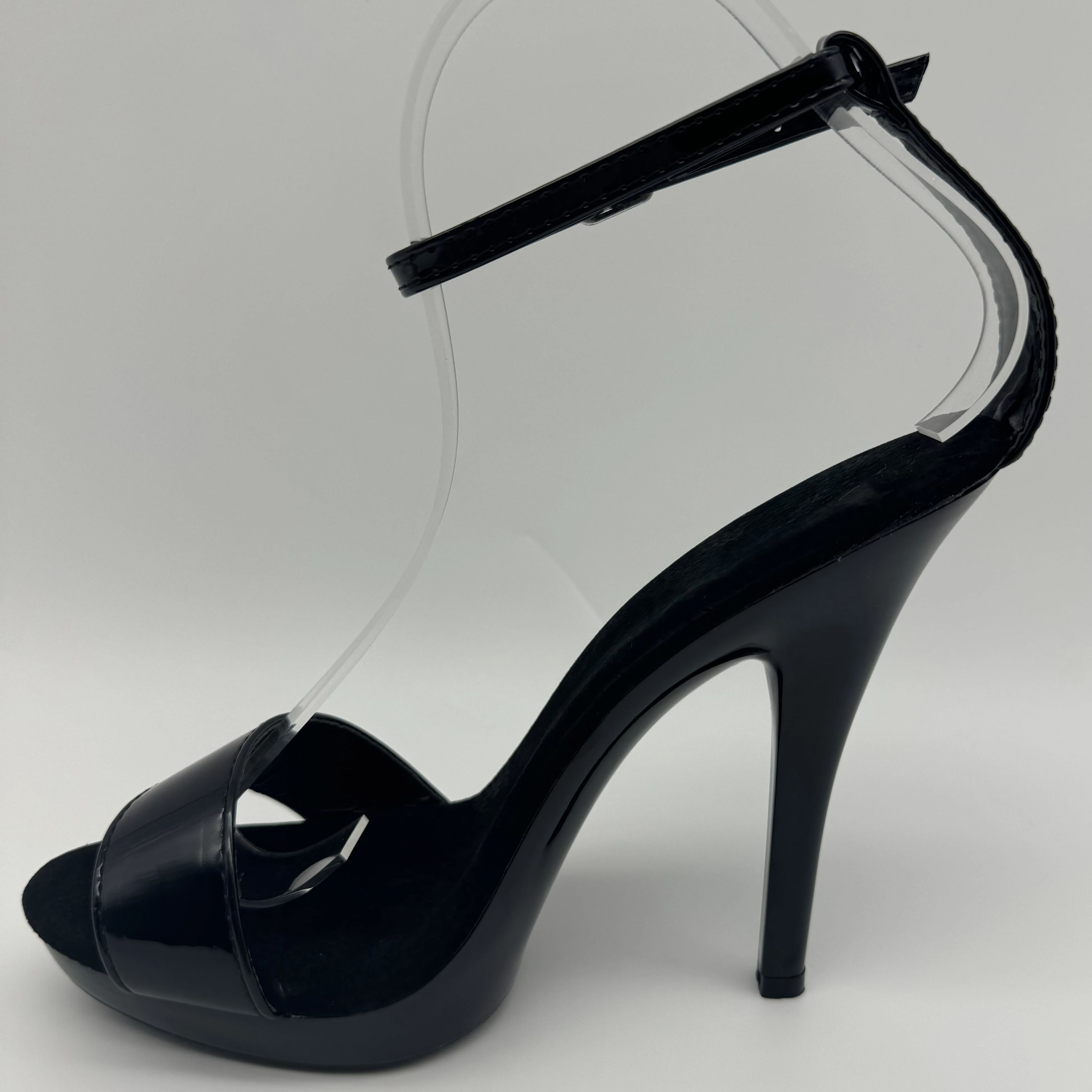 Black Patent Stilettos 13cm -  - Wide Fit Heels review and price