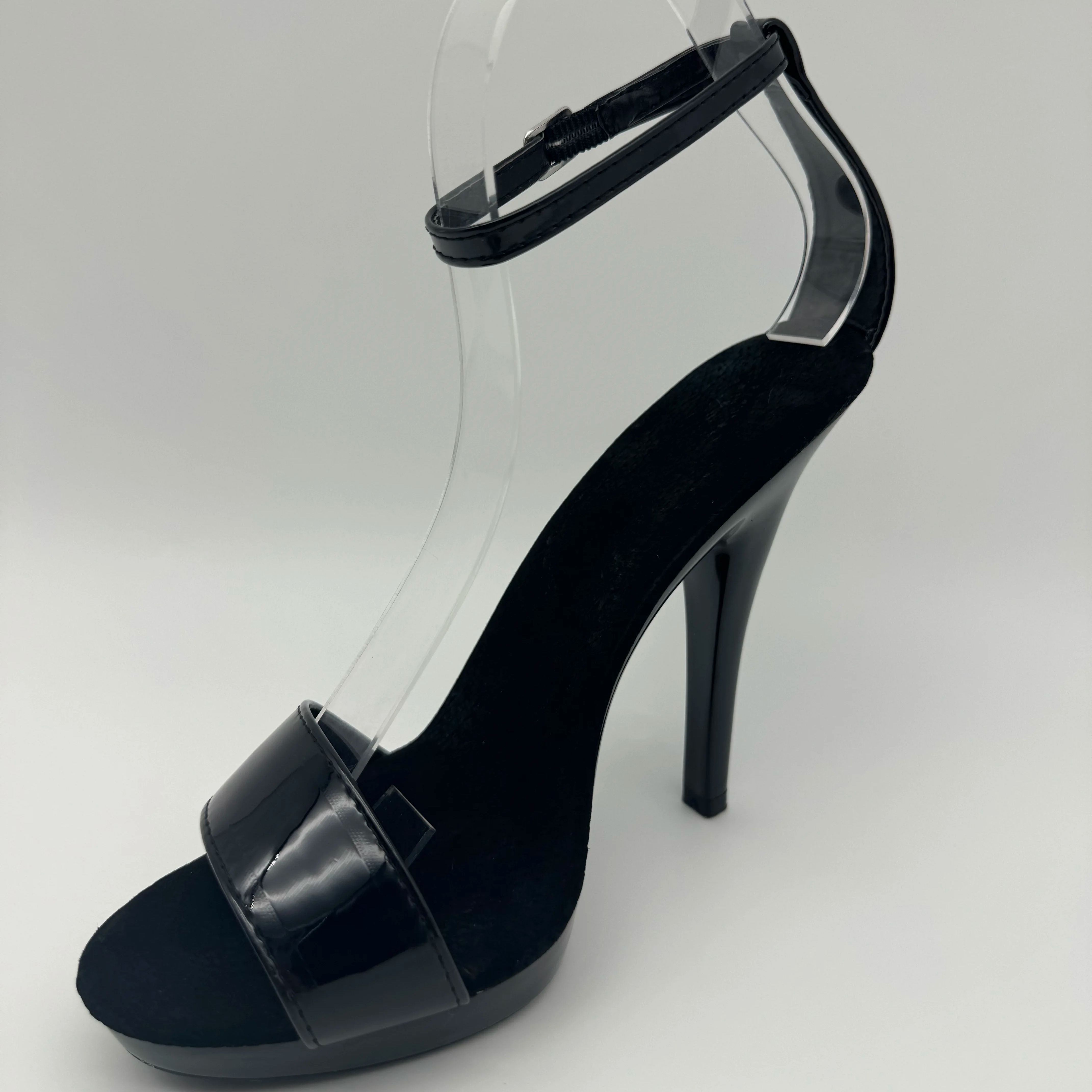 Black Patent Stilettos 13cm -  - Wide Fit Heels review and price