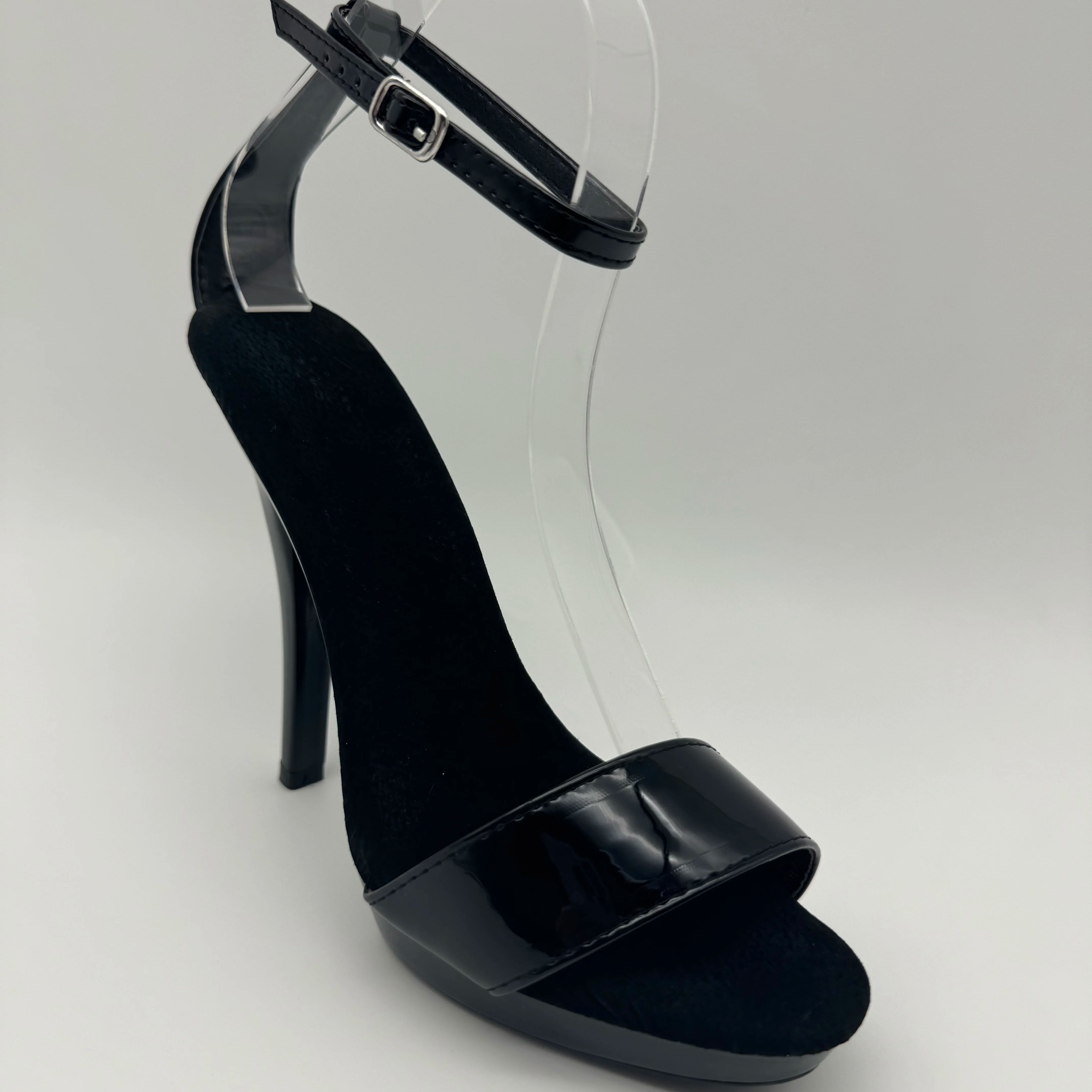 Black Patent Stilettos 13cm -  - Wide Fit Heels review and price