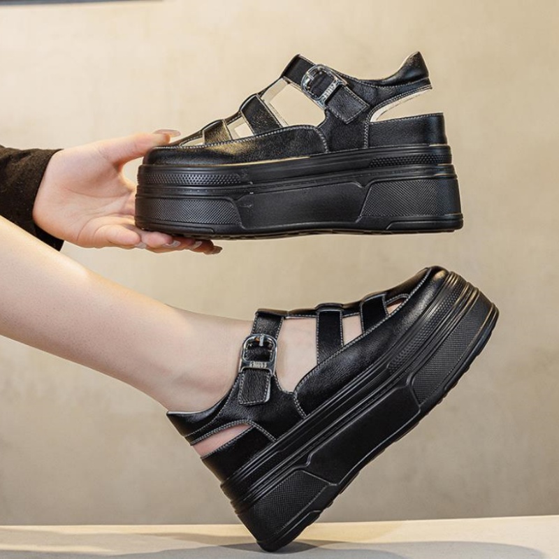 8.5cm Hollow Full Cow Genuine  - Women Shoes Sneakers review and price