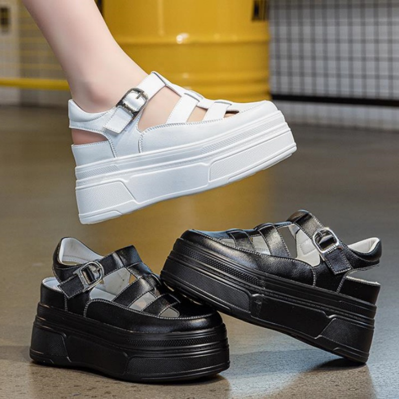 8.5cm Hollow Full Cow Genuine  - Women Shoes Sneakers review and price