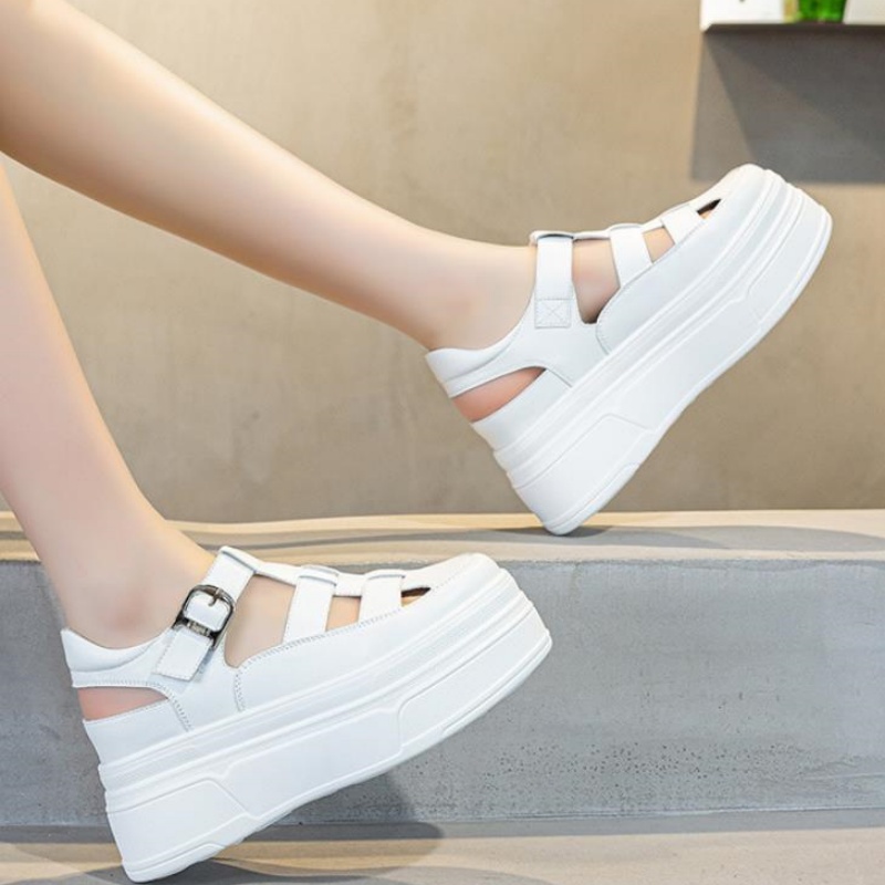8.5cm Hollow Full Cow Genuine  - Women Shoes Sneakers review and price