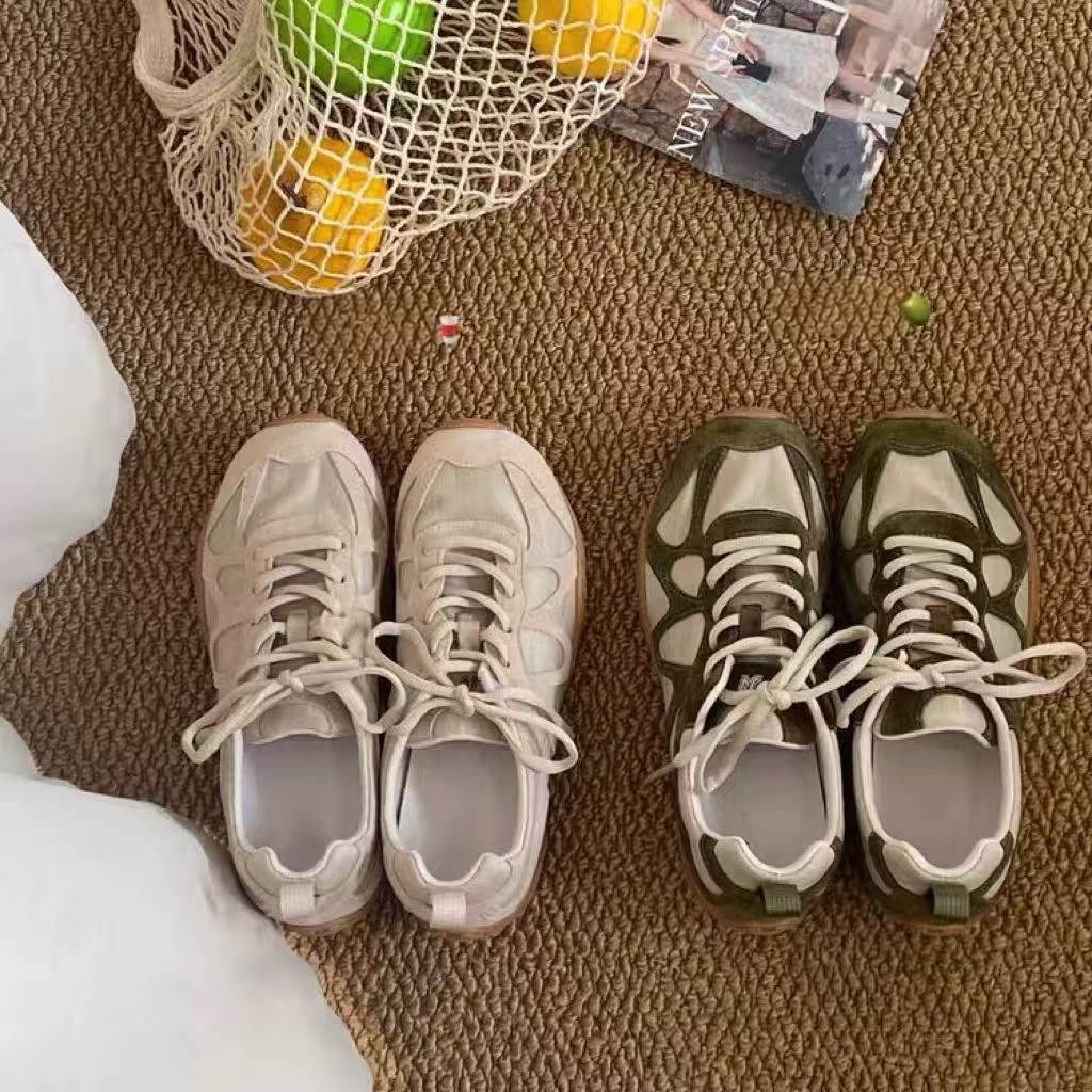 Vintage Patchwork Lace Up Snea - Women Shoes Sneakers review and price