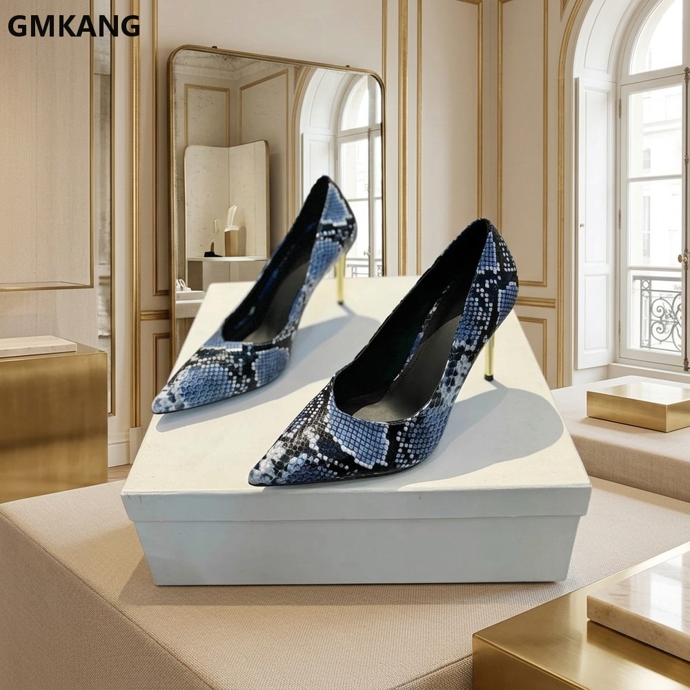 Women Snake Print Pointed Toe  - Court Heel Pointed review and price