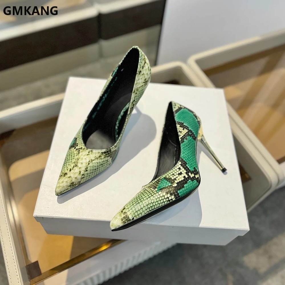 Women Snake Print Pointed Toe  - Court Heel Pointed review and price