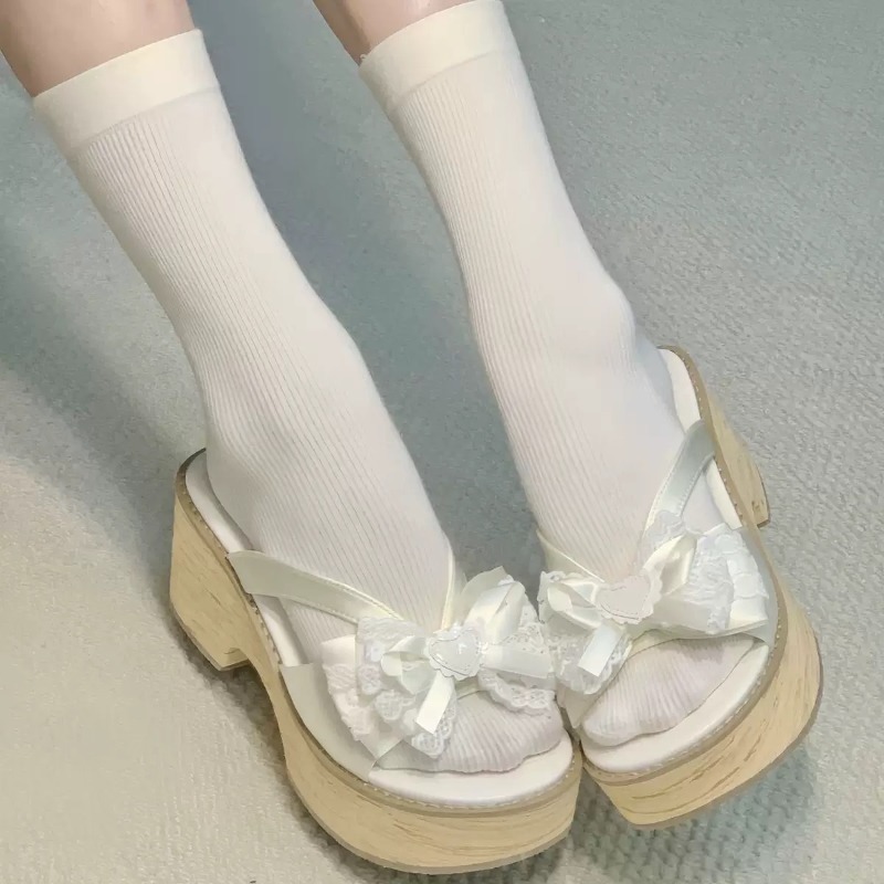 Sweet Bow Wood Grain Thick Bot - Wide Fit Heels review and price