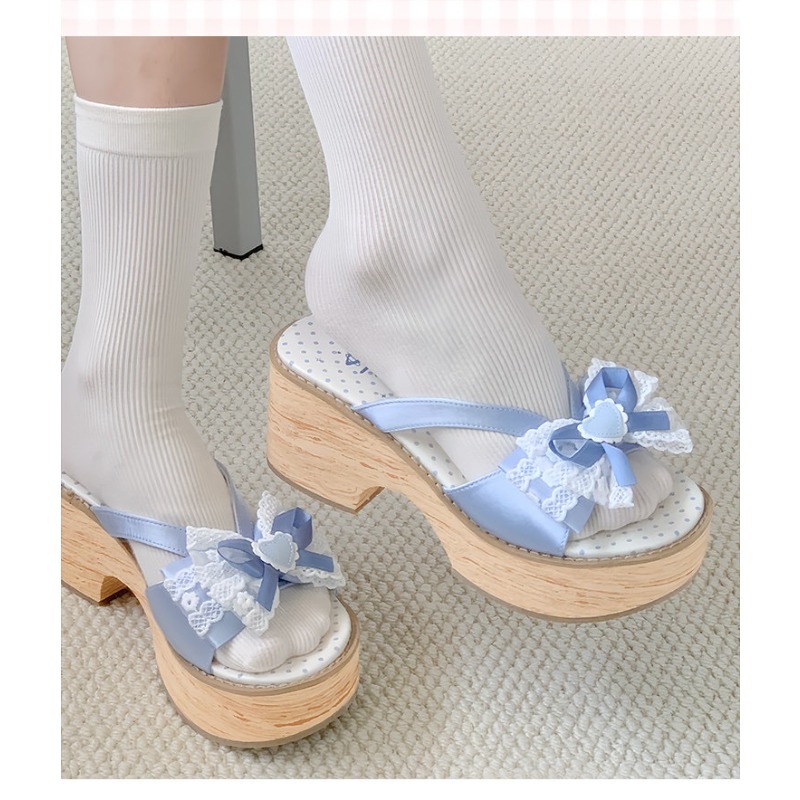 Sweet Bow Wood Grain Thick Bot - Wide Fit Heels review and price