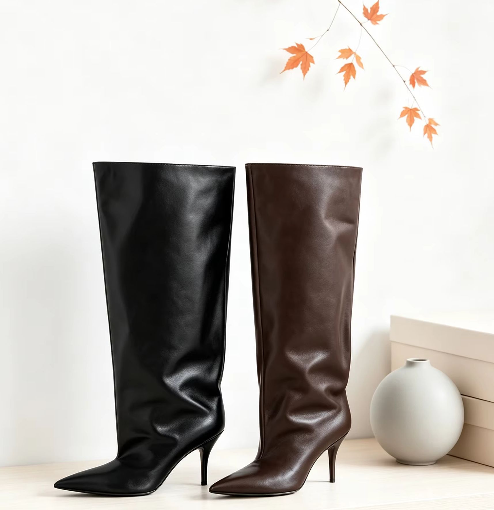 Slouch Wide Cuff Knee High Boo - Wide Fit Heels review and price